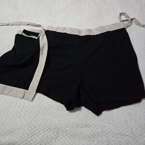 Ava and Viv Black and Tan Mini Wrap Skort